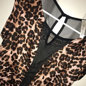 Plunge cheetah skater dress